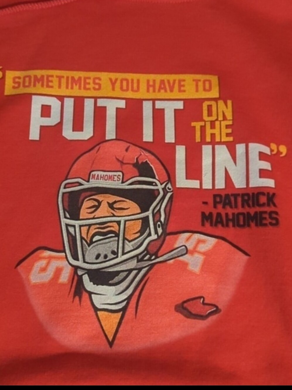 Kansas City Chiefs NFL Mahomes fleece Hoodie with Graphic Print Unisex sz L